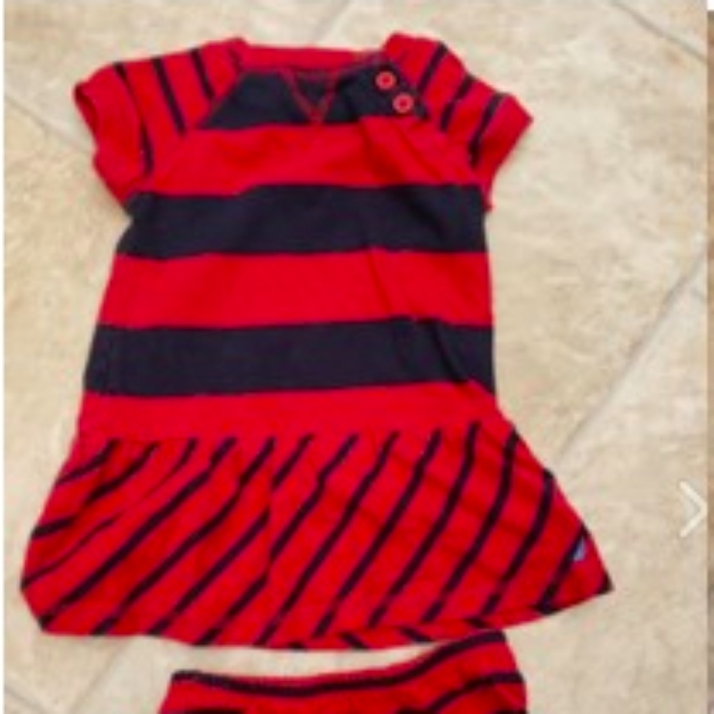Nautica Red and Navy Dress with bloomers
